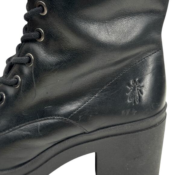 Fly London Tiel Combat Boot EU 40 US 9 Women's Leather Lace Up Platform Lug Sole - Picture 2 of 10